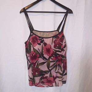 Croft & Barrow Floral Sleeveless Tank Top Women's 20W Pink Print Plus Size